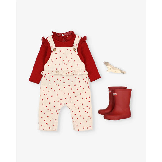 Búho Baby Mini Cuore Latzhose Cream Pink