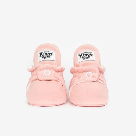 Paar rosa Babybooties aus Baumwolle für Neugeborene bis 12 Monate