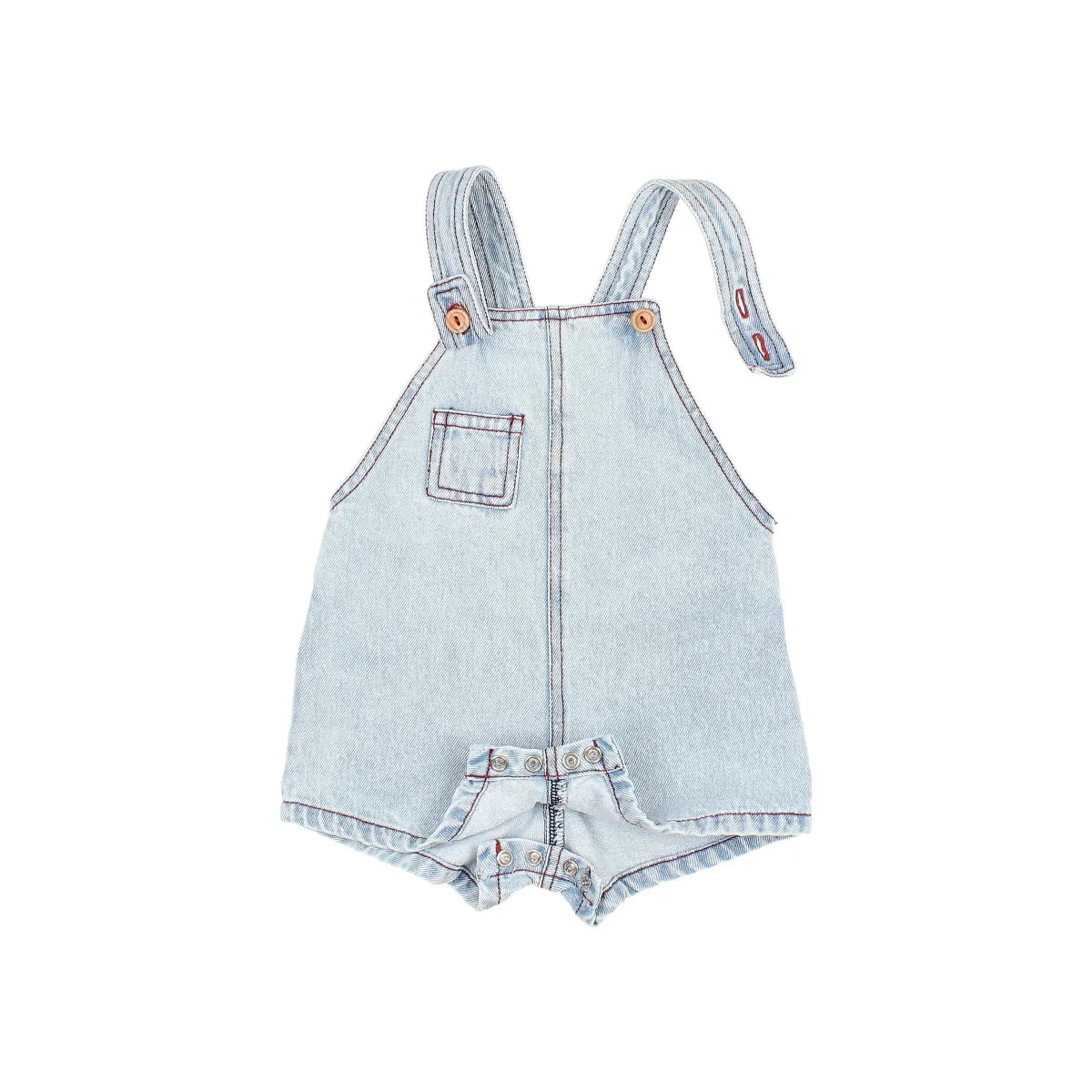 Denim dungaree in hellgrauer Wäsche mit verstellbaren Trägern und Vordertasche