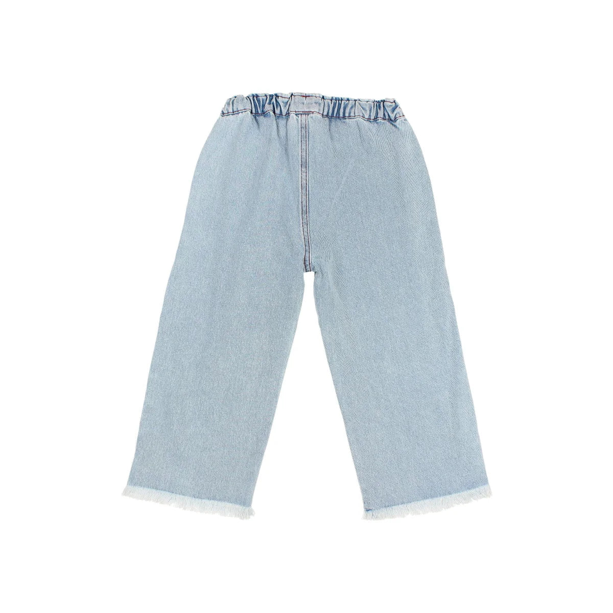 Twill Mädchenhose Denim Girly Pants mit elastischem Bund und ausgefransten Säumen