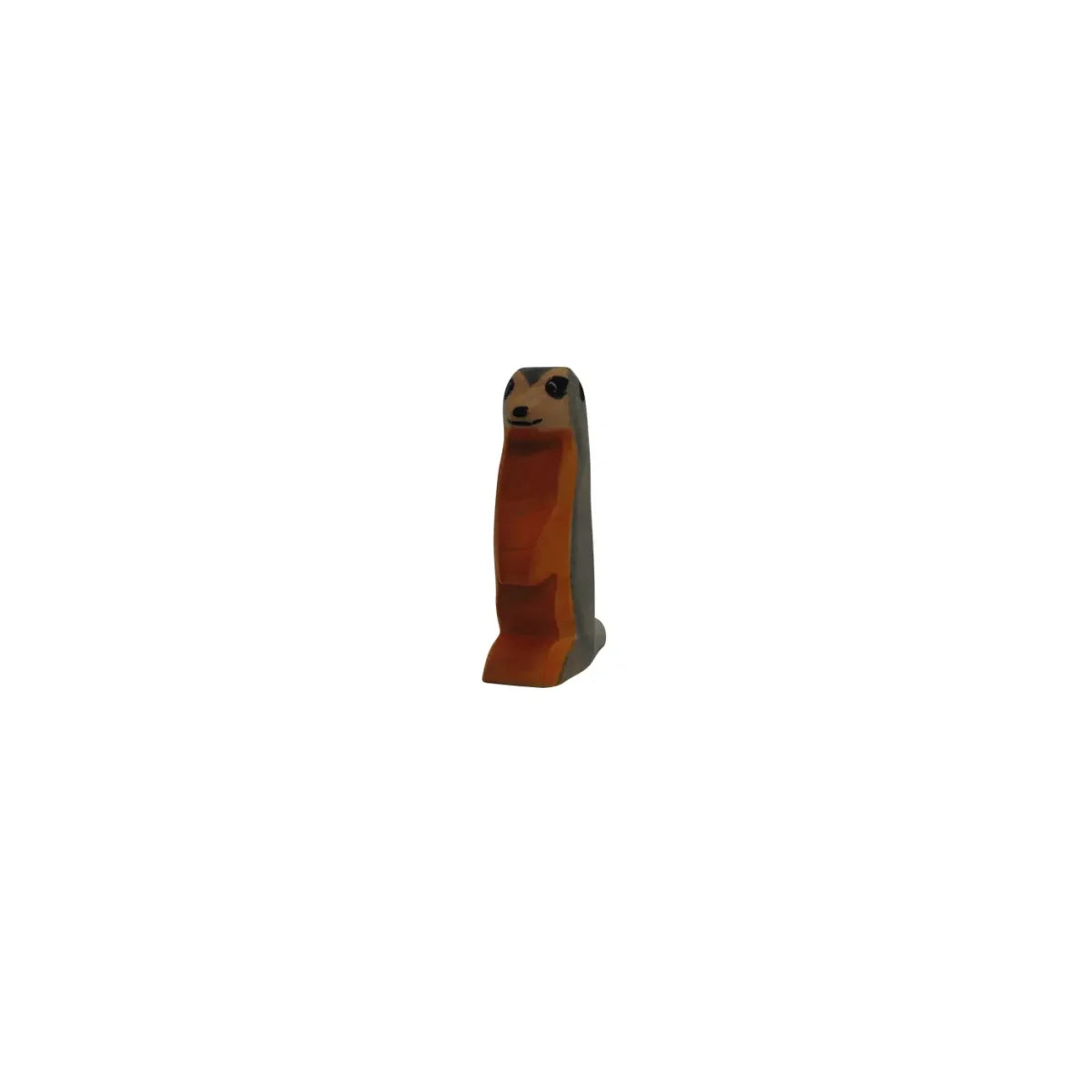 Holzmeeräffchen Figurine mit braunem Gesicht, schwarzen Augen und orangegrauem Körper