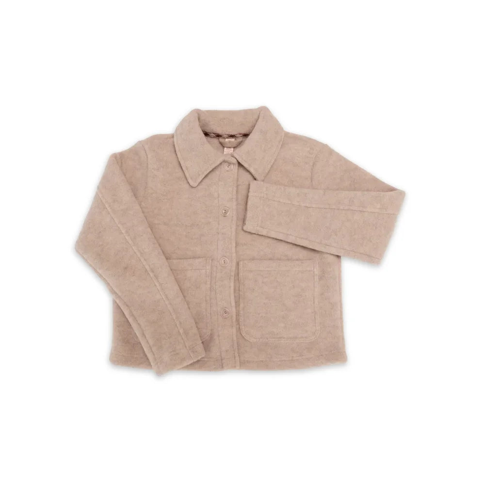 Engel Fleece Damenjacke in Sand Melange