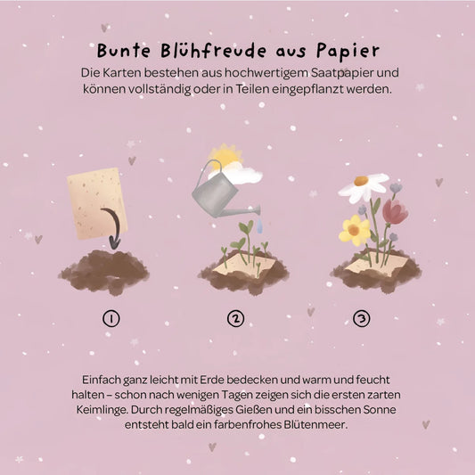 Delikate illustrated samenpapier karte karte blumenstrauss zum selberpflanzen für ökologische baby- & kinderprodukte