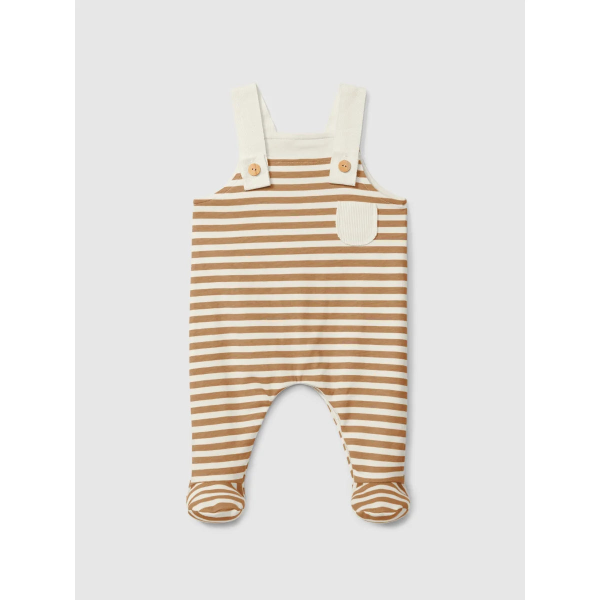 Latzhose gestreift | Almond
