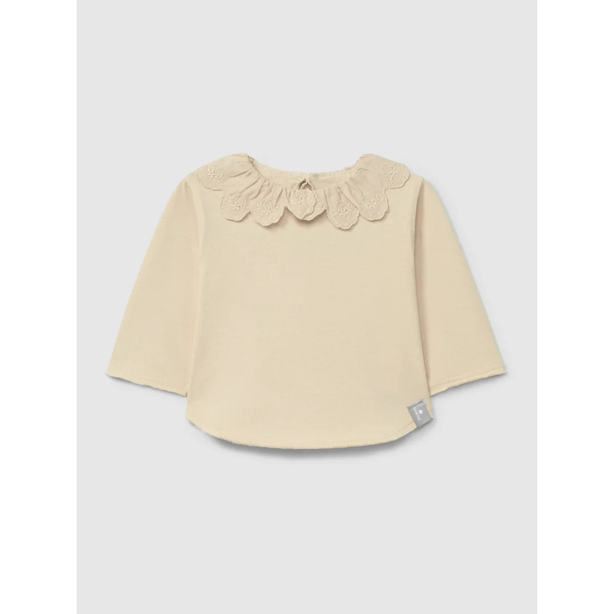 Longsleeve with Ruffled Collar | Beige