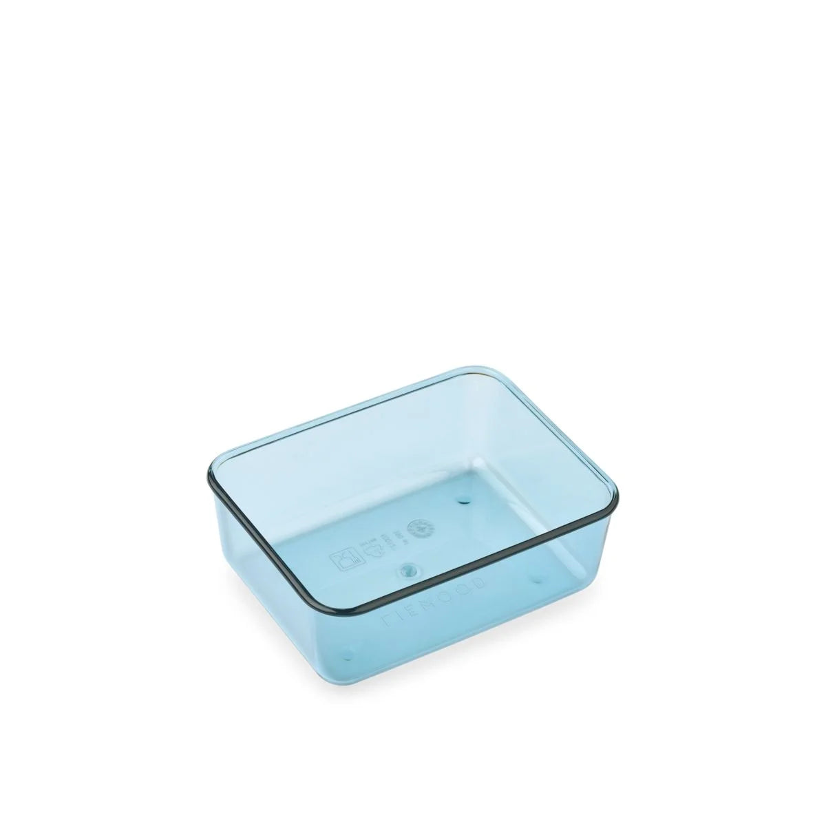 Transparente hellblaue rechteckige plastik-lunchbox tritan ako mit schwarzem rand race car classic navy