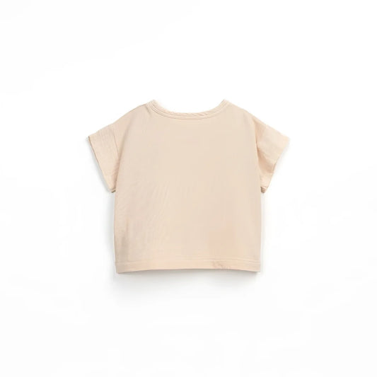 Beige Kurzarm-T-Shirt oder Crop-Top aus der Kollektion Mixed T-Shirt | Crochet