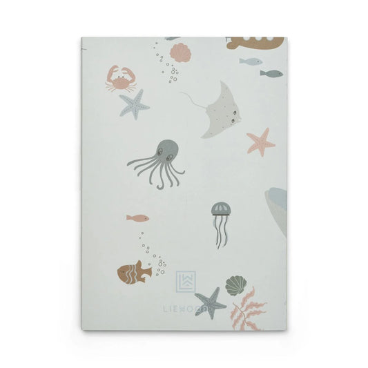 Notizbuch mit Ozean-Muster, Jellyfish, Seestern und Meerestieren in Sidney-Ausführung
