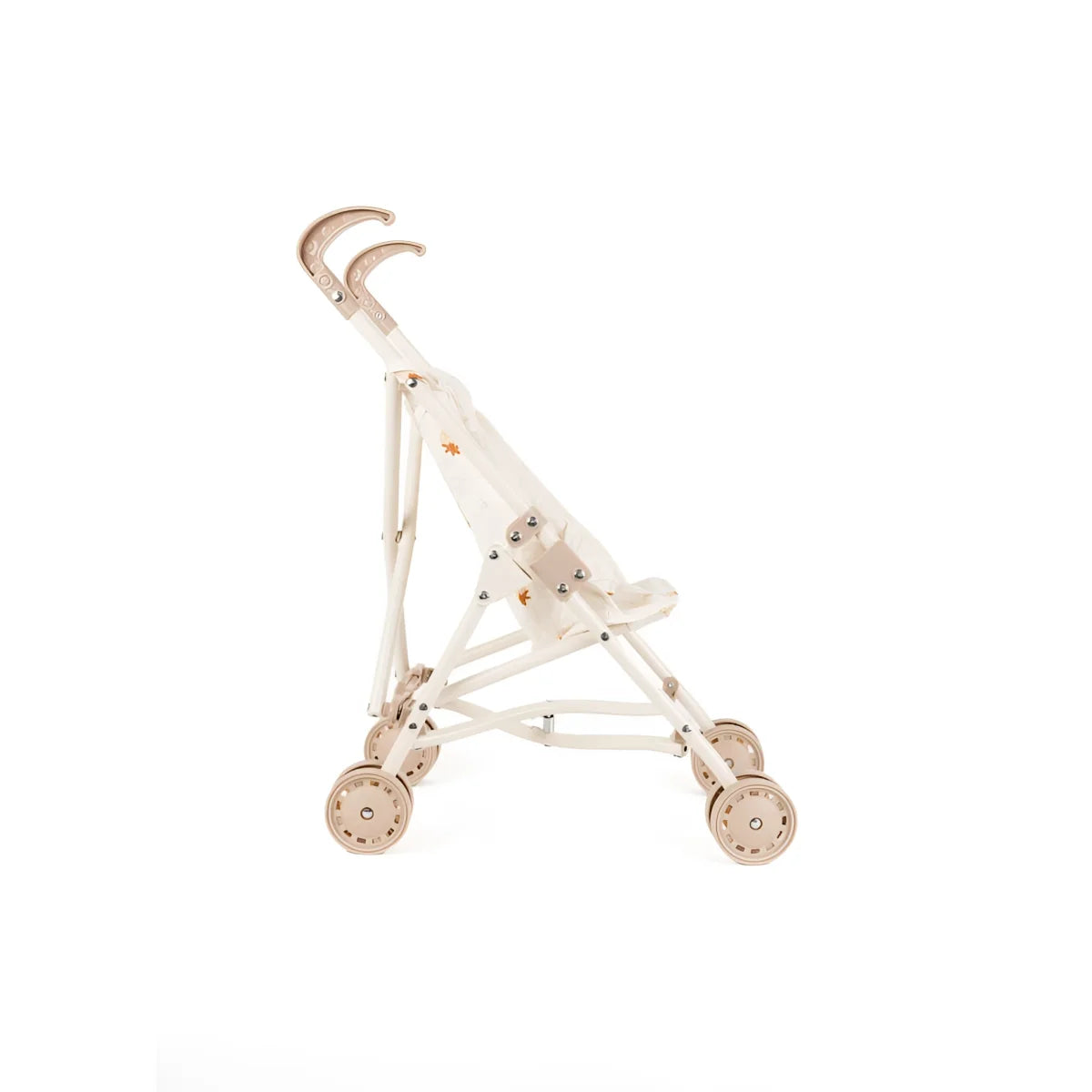 Weißer und roségoldener Spielzeug-Babywagen im Produkt Puppenbuggy Strawberry Mood