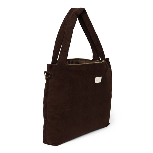 Rib Puffy Mom Diaper Bag | Dark Brown