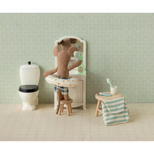 Strandmaus kleiner bruder plush maus doll braun mit karierte shorts und weißem reifen für ökologische baby- & kinderprodukte