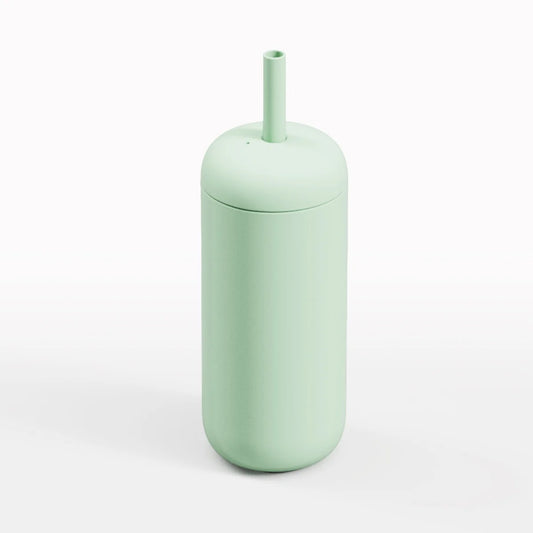Pastellgrüner Trinkbecher mit Stroh für Kinder, 500 ml, Straw Tumbler