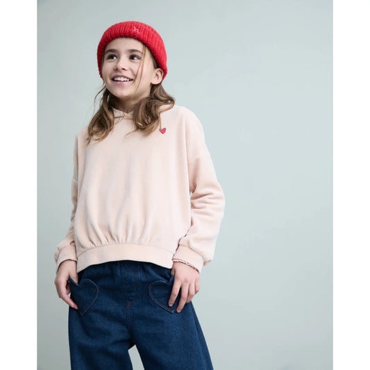 Búho Velvet Hoodie Cream Pink