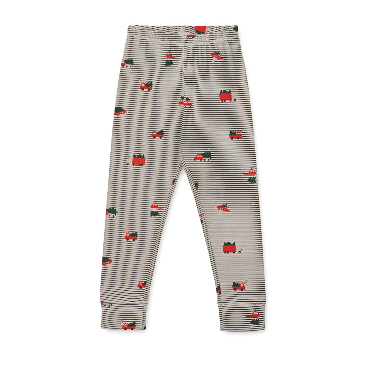 Strumpfhose mit Weihnachtsstreifen und Fahrzeugmustern im Wilhelm Printed Pyjamas Set