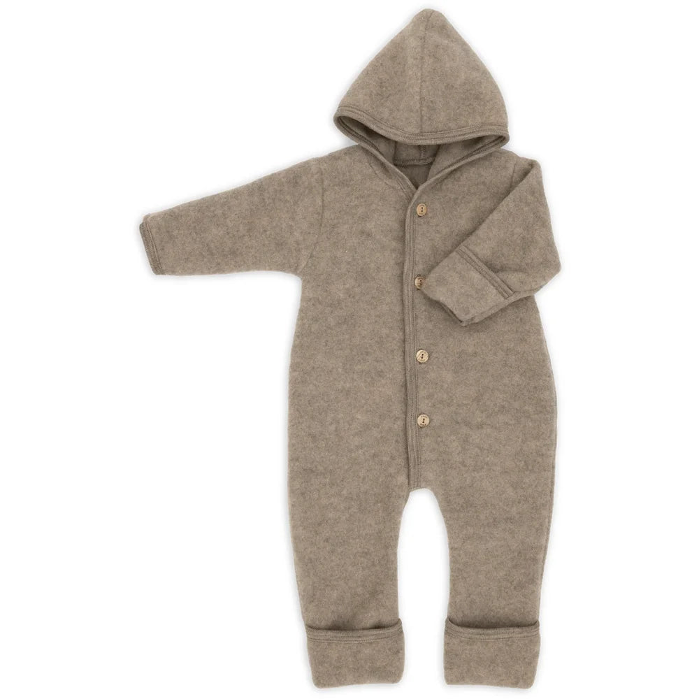 Engel Wollfleece Overall in Walnuss Melange