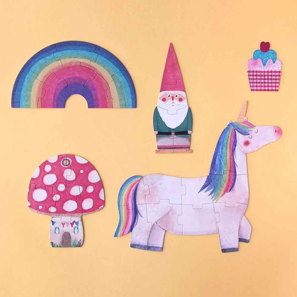 Fünf bunte verspielte Holzpuzzles für nachhaltige Kindheitsmomente bei Littlies + mums