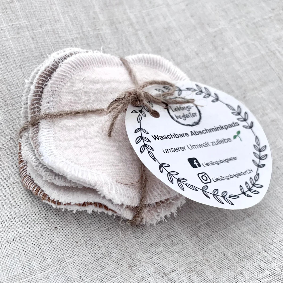 Wiederverwendbare Baumwoll-Make-up-Entferner-Pads mit markiertem Etikett