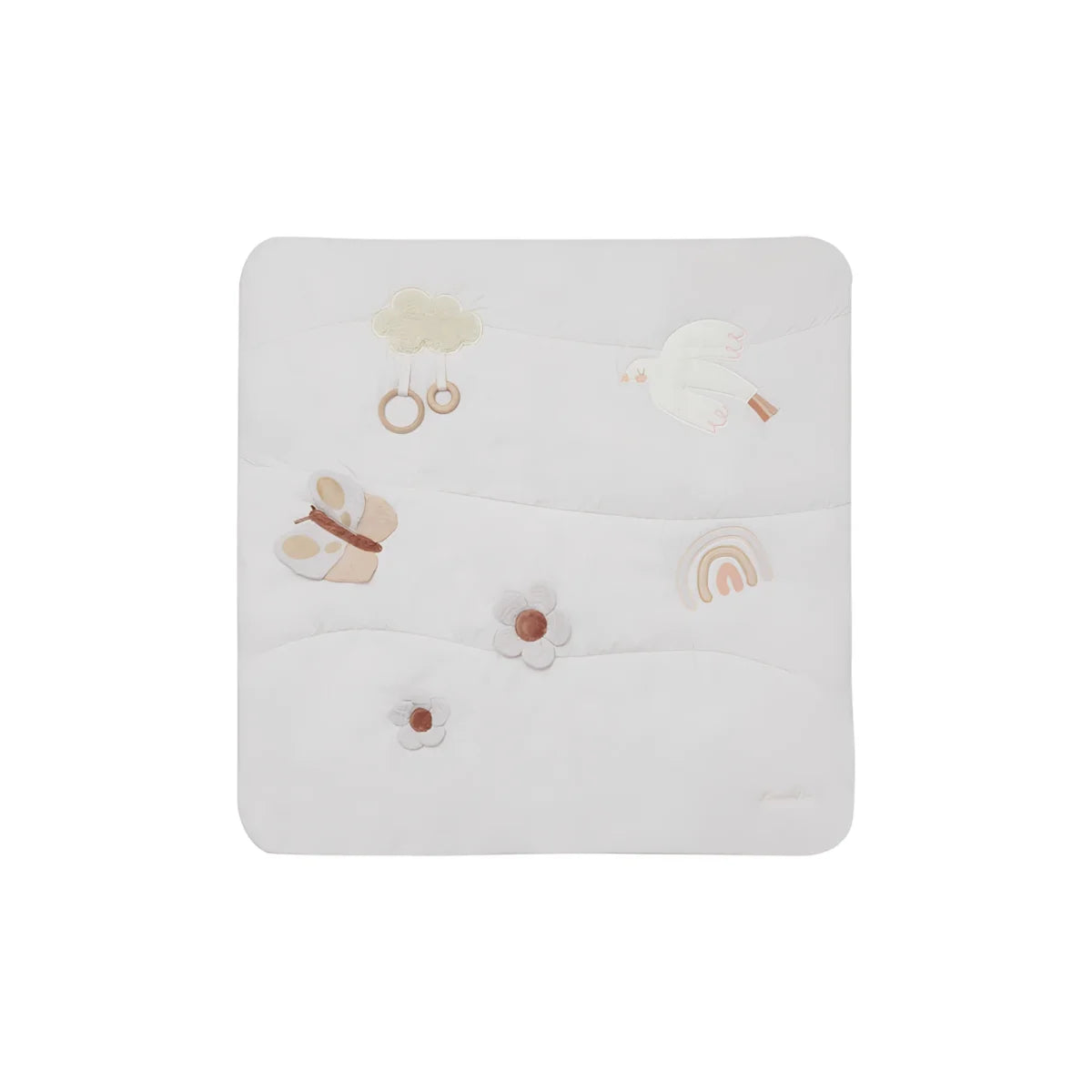 Weisse gesteppte Activity Decke Butterfly mit weichen bestickten Applikationen