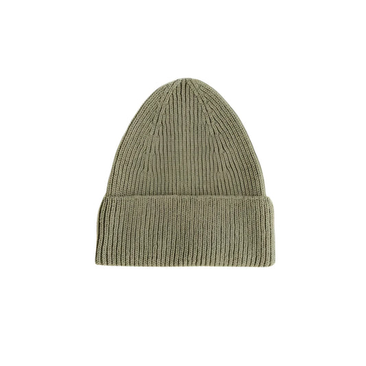 Olivegrüner Strickbeanie mit umgeschlagenem Rand, Adult Beanie Fonzie | Artischocke