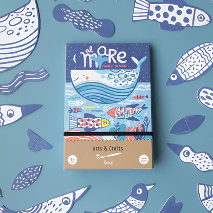 Kreativitätsnotizbuch Al Mare mit einem verspielten Unterwassermotiv in Blautönen