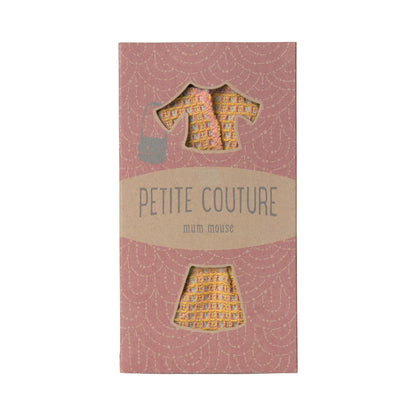 Pinker Karton mit Tweed-Outfit-Ausschnitten für Anzug Mama Maus