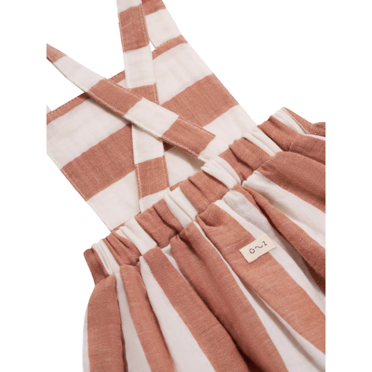 Gestreifter Baumwoll-Romper mit elastischem Bund, Teil des Apron Skirt Sienna Stripes