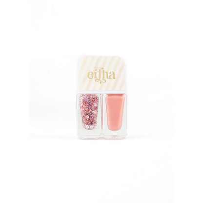 Aquabelles Kinder-Nagellack Duo in Pfirsich mit Glitzer in weißer Box