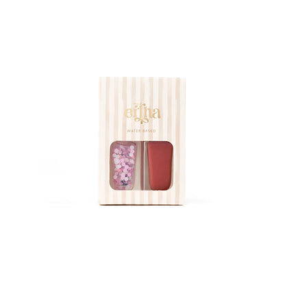 Rosa-gold Blush-Compact mit Blumenmuster von Etuna im Aquabelles-Kinder-Nagellack