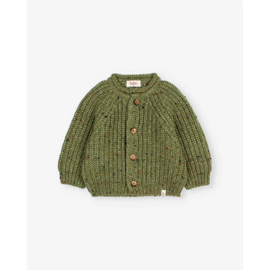 Búho Baby Botonato Cardigan Green Tea