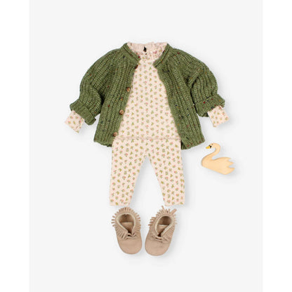 Búho Baby Botonato Cardigan Green Tea