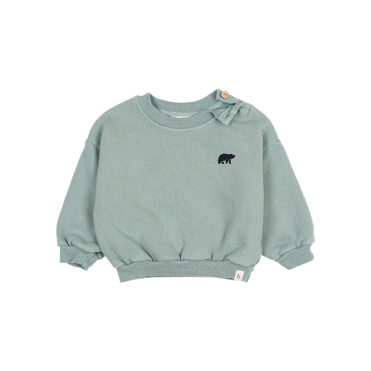 Hellgrünes Baby Hibernation Sweatshirt mit Bär und Schleife, ideal für Babys