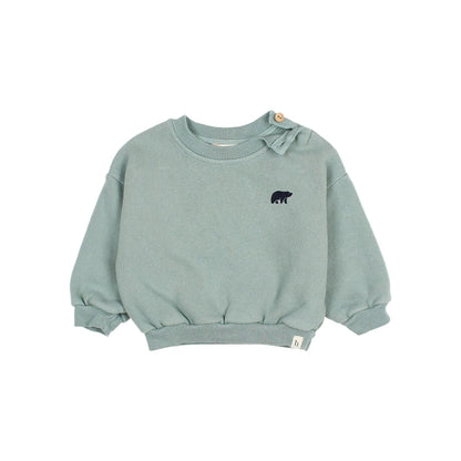 Hellgrünes Baby Hibernation Sweatshirt mit Bär und Schleife, ideal für Babys