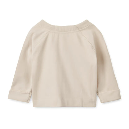 Beige langärmliger Baumwoll-Sweatshirt mit Raglanärmeln für Babys Augustin Sandy