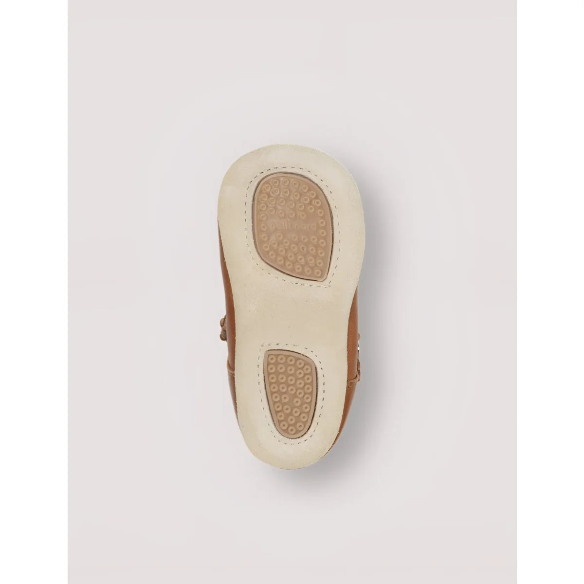 Braune Ledersohlen für Babyschuh im Produkt Baby Scallop T-Bar Cognac