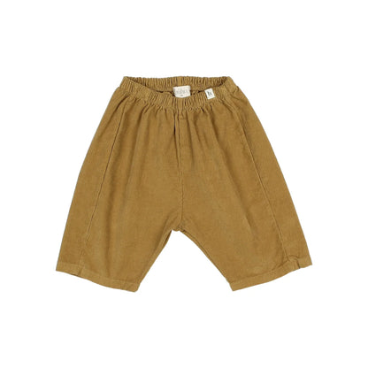 Braune Cordhosen mit elastischem Bund für Babys aus Velours in Ivory oder Ocre
