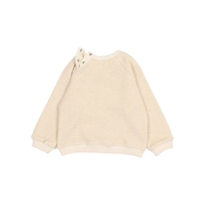 Baby Terry Sweatshirt in Elfenbein mit langärmligem, flauschigem Strickstoff