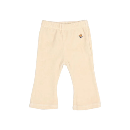 Creamfarbene ausgestellte Baby Velvet Leggings in Ivory oder Rose
