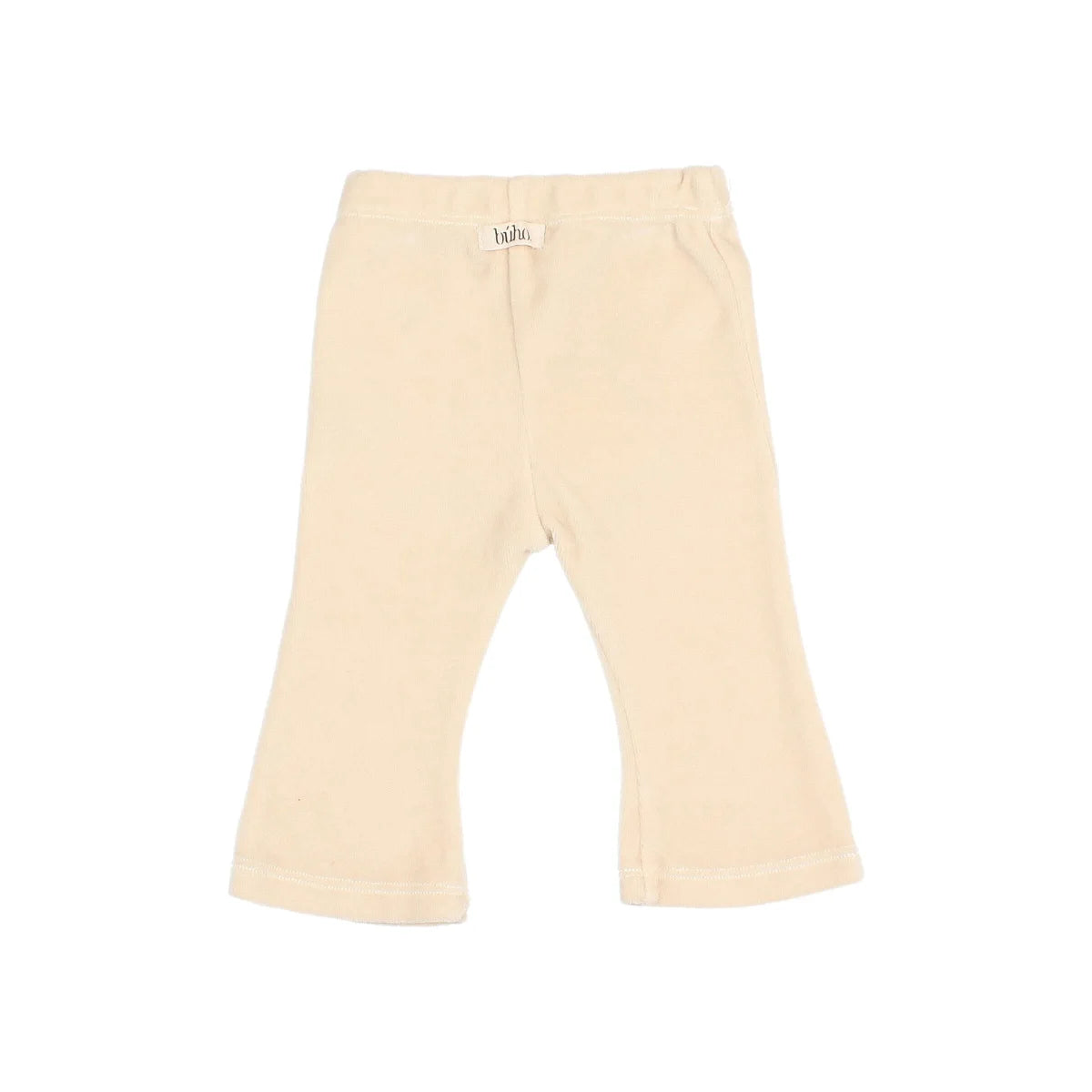 Beige Babyhose aus Samtstoff für Baby Leggings im Flare-Design in Ivory oder Rose
