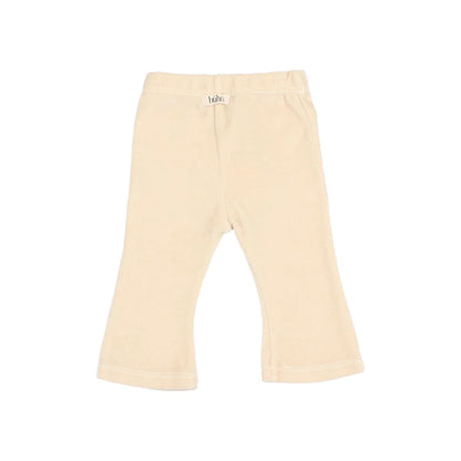 Beige Babyhose aus Samtstoff für Baby Leggings im Flare-Design in Ivory oder Rose