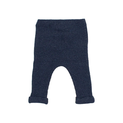 Dunkelblaue Strick-Babyleggings aus Baby Waffle Kollektion