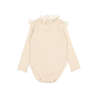 Búho Baby Warm Rib Bodysuit in Ivory or Rose