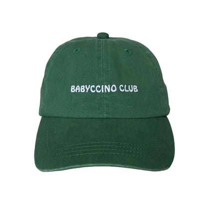 Dunkelgrüne Baumwoll-Baseball-Cap BABYCCINO CLUB mit weisser Stickerei