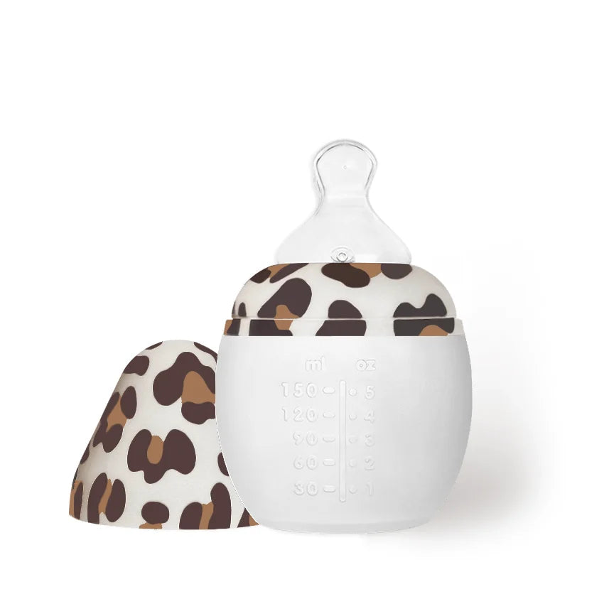 Babyflasche Graouu Leopardmuster 150 ml oder 240 ml, weisses Silikon