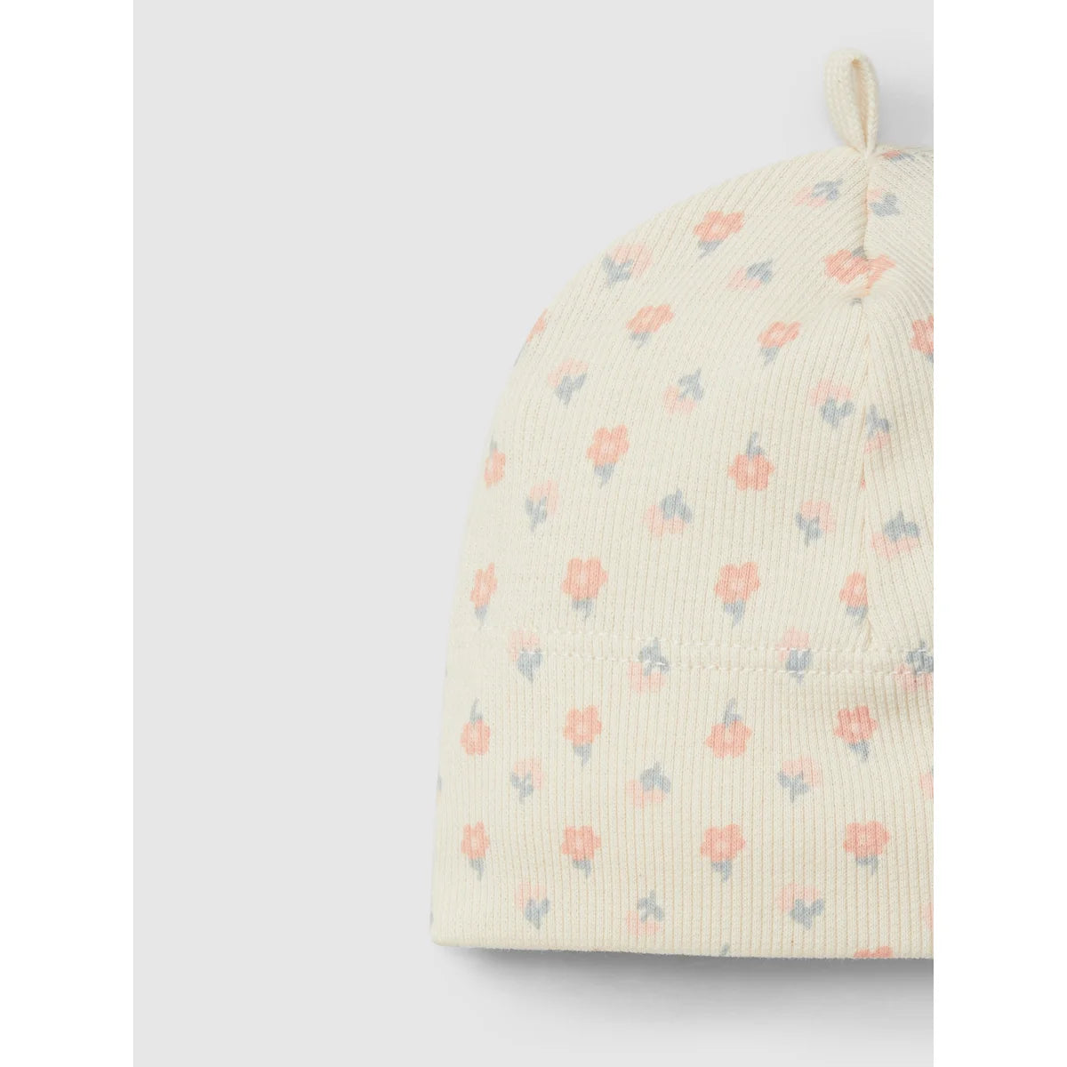 Floral gemusterte Babymütze aus dem Babyset ribbed 3-teilig in floralen Designs