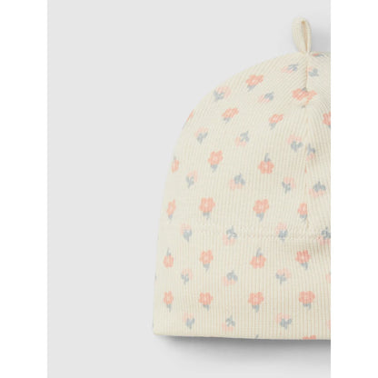 Floral gemusterte Babymütze aus dem Babyset ribbed 3-teilig in floralen Designs