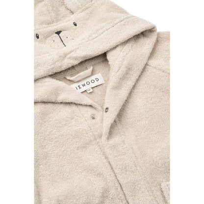 Beige Kapuzenhandtuch Poncho Bademantel LILY Sandy für Damen und Kinder