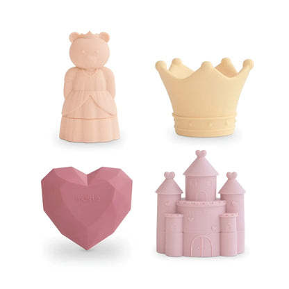 Pastellrosa Silikon-Badespielzeug in Schlossform, Princess, schimmelresistent