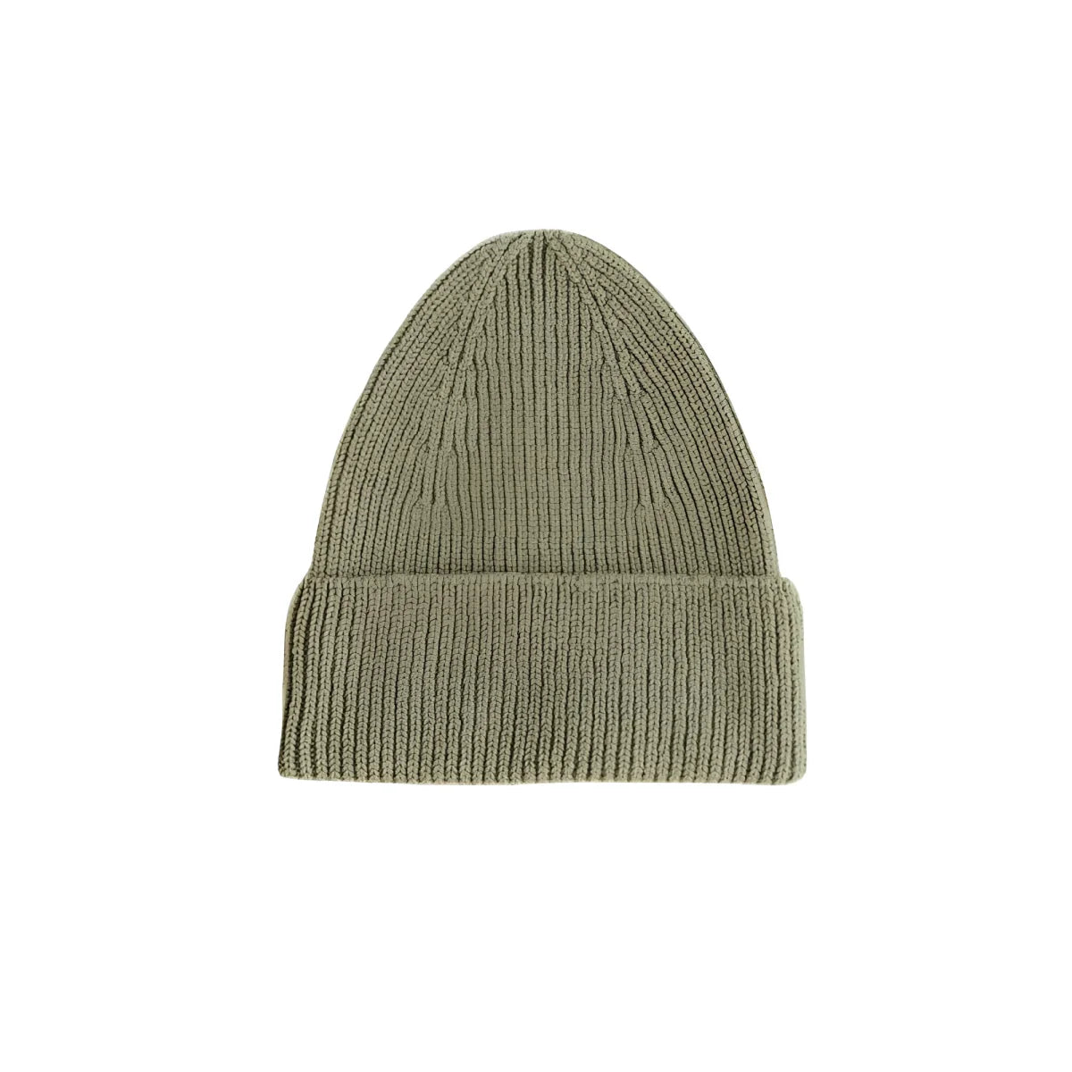 Olivgrüner gestrickter Beanie mit geripptem Muster, Beanie Fonzie | Artischocke