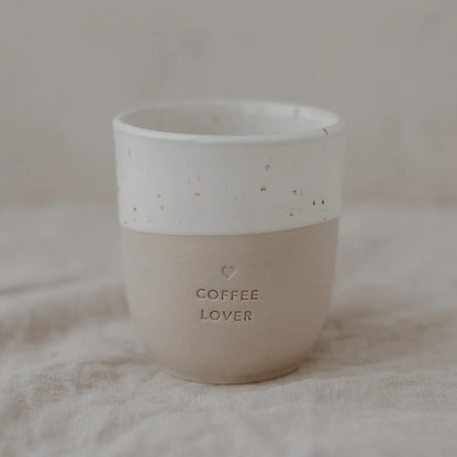 Minimalistischer Becher Coffee Lover 320ml mit Herz-Gravur