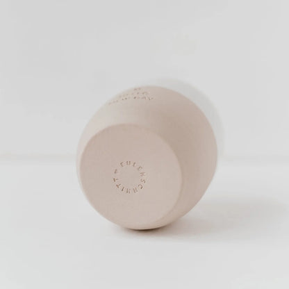 Matt beige Keramikvase Becher ME TIME 350ml minimalistisch rund